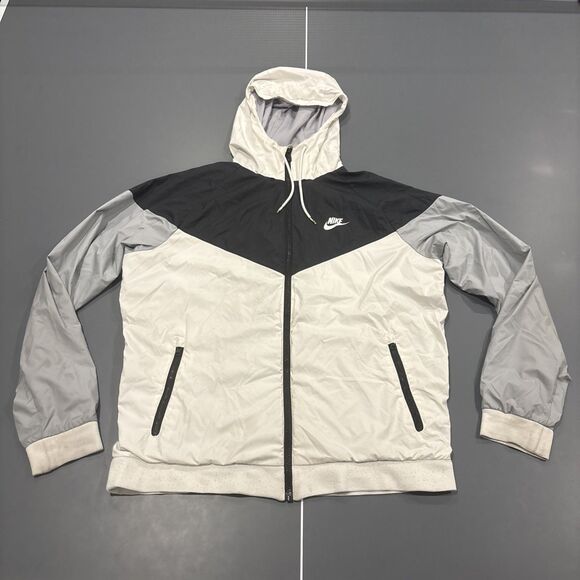 Nike Sportswear Windrunner Men’s Large Mesh Lined Full Zip Jacket White - Picture 1 of 10